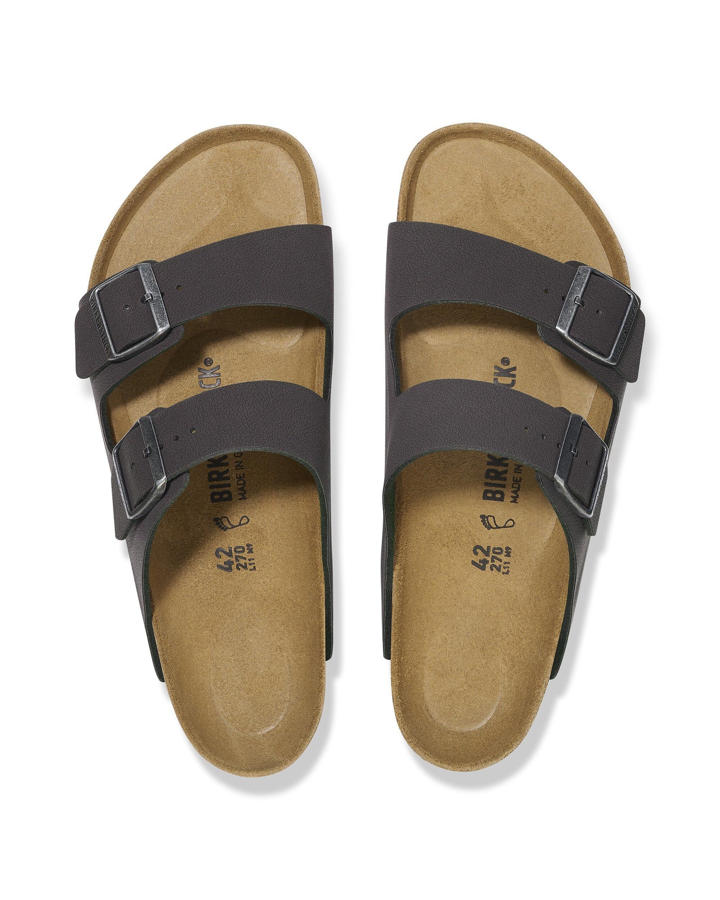 Birkenstock Arizona Birkibuc Mens Sandals Velvet Grey
