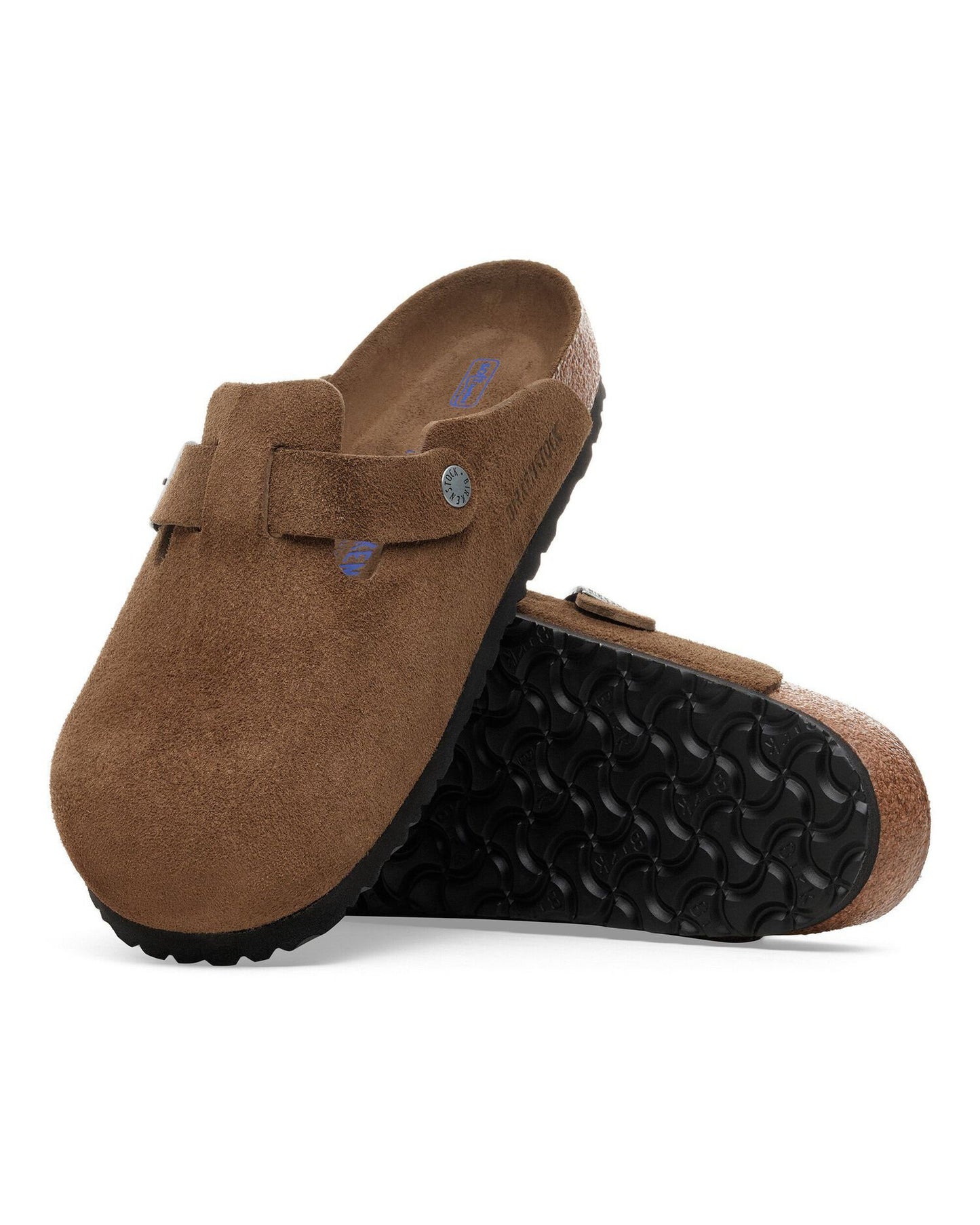 Birkenstock Boston Soft Footbed Unisex Suede Clogs - Dark Tea/Tonal Footbed