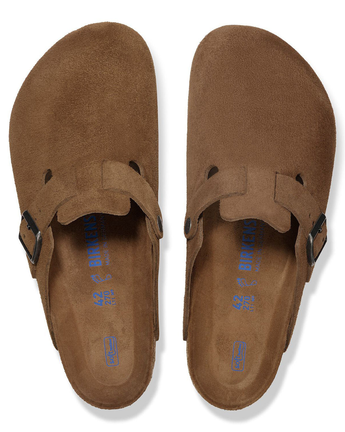 Birkenstock Boston Soft Footbed Unisex Suede Clogs - Dark Tea/Tonal Footbed