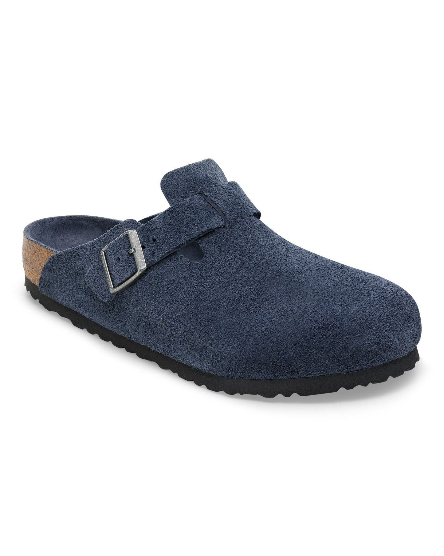 Birkenstock Boston Soft Footbed Unisex Suede Clogs - New Navy Tonal FB