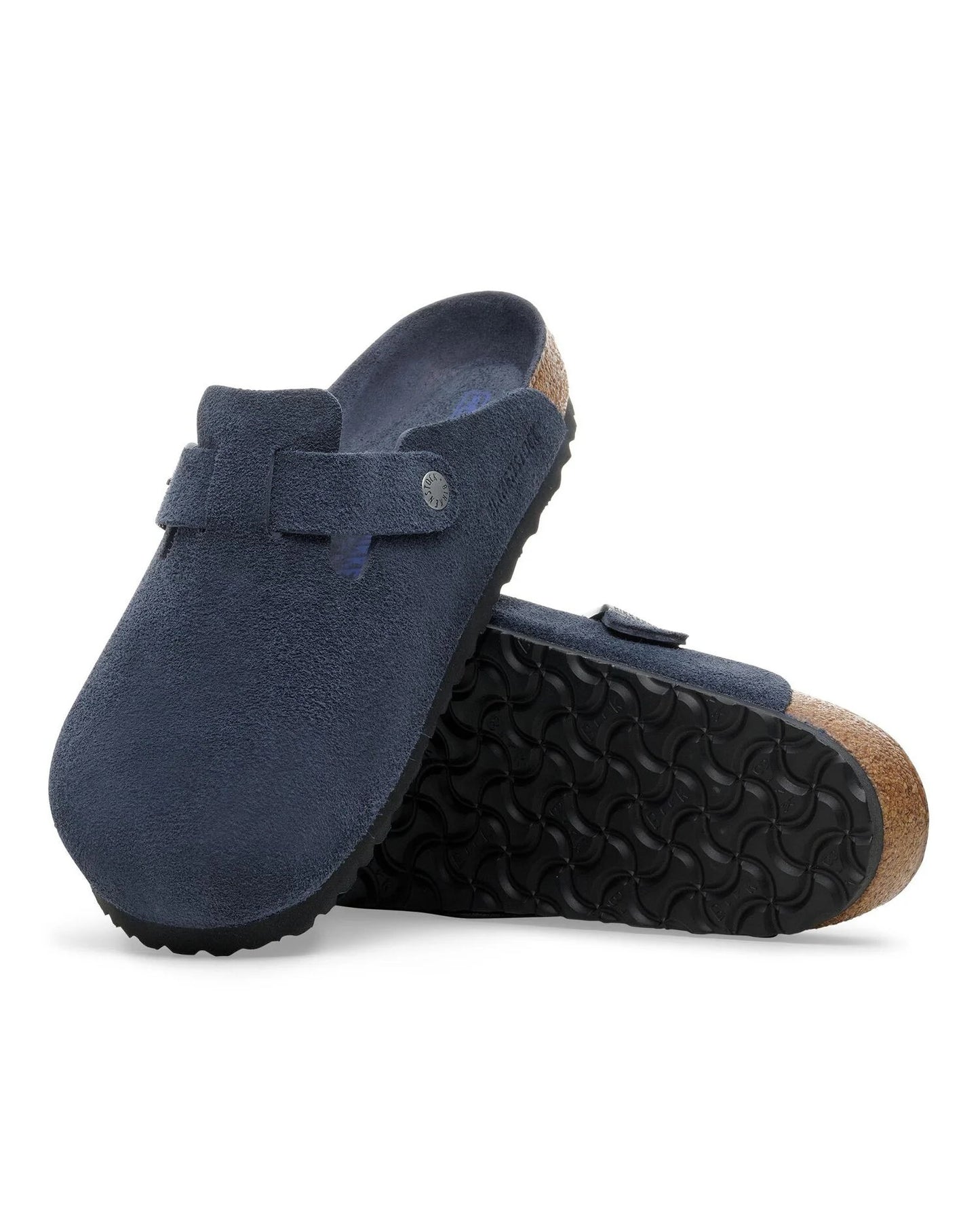 Birkenstock Boston Soft Footbed Unisex Suede Clogs - New Navy Tonal FB