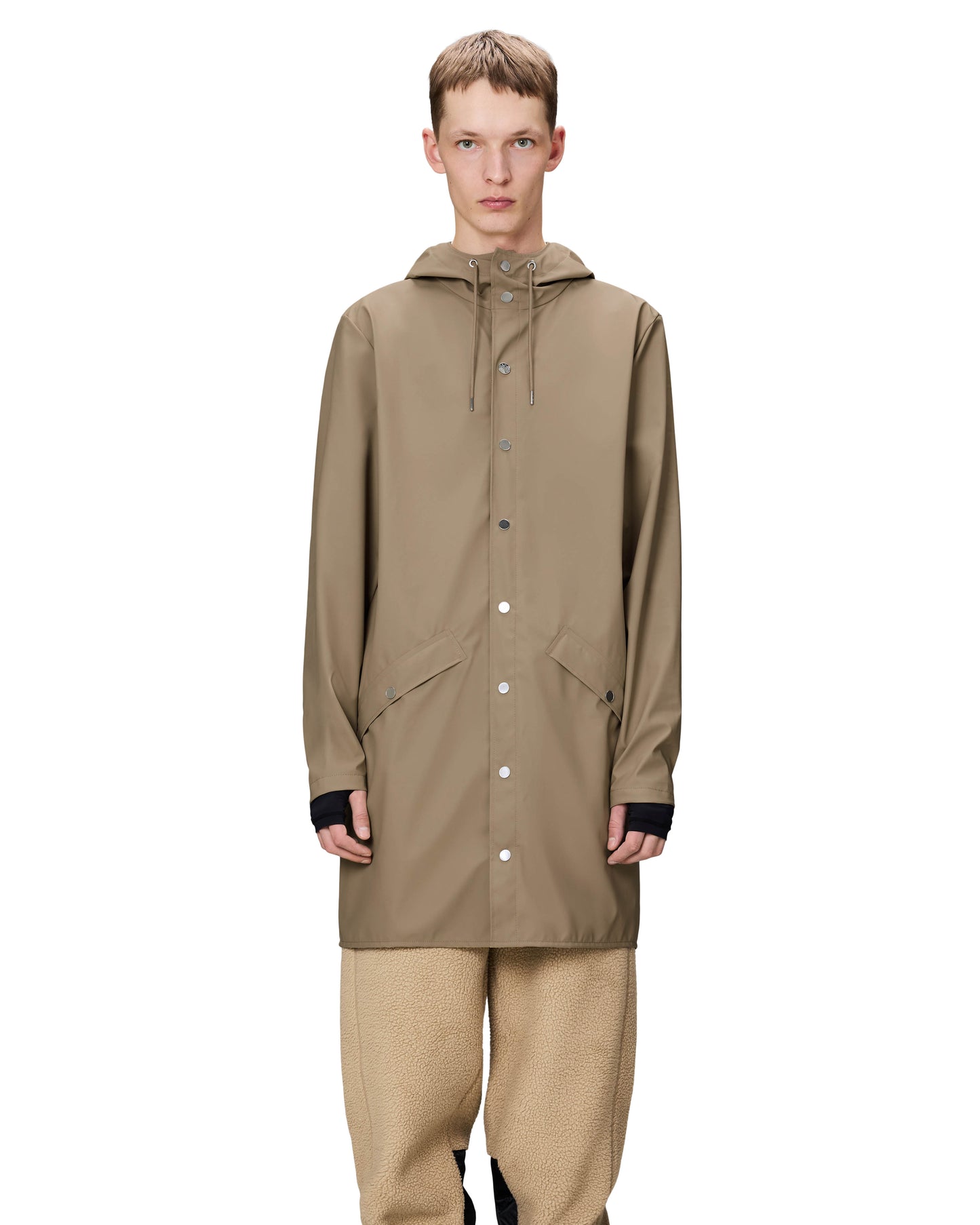 Rains Long Unisex Jacket - 133 Beige