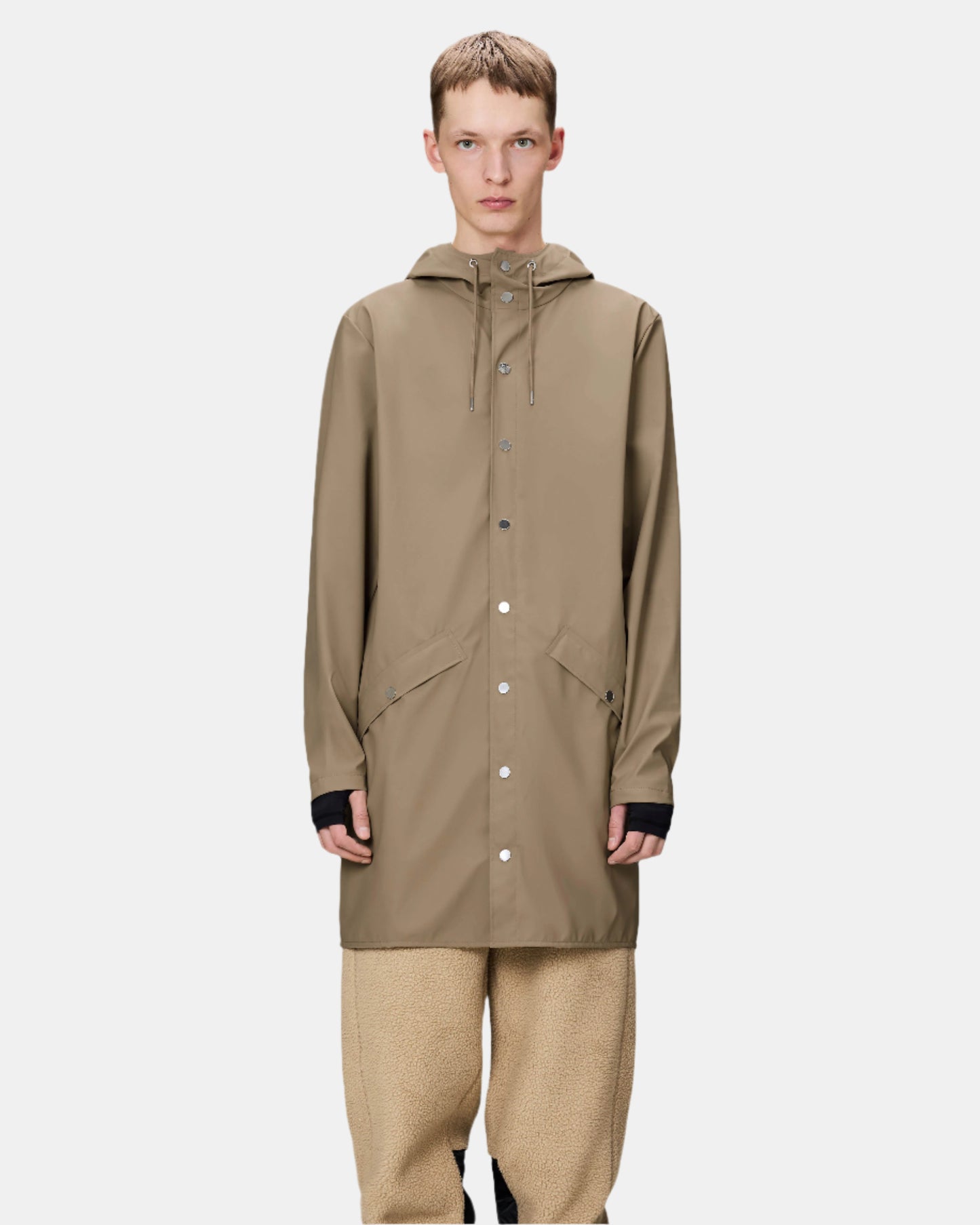 Rains Long Unisex Jacket - 133 Beige