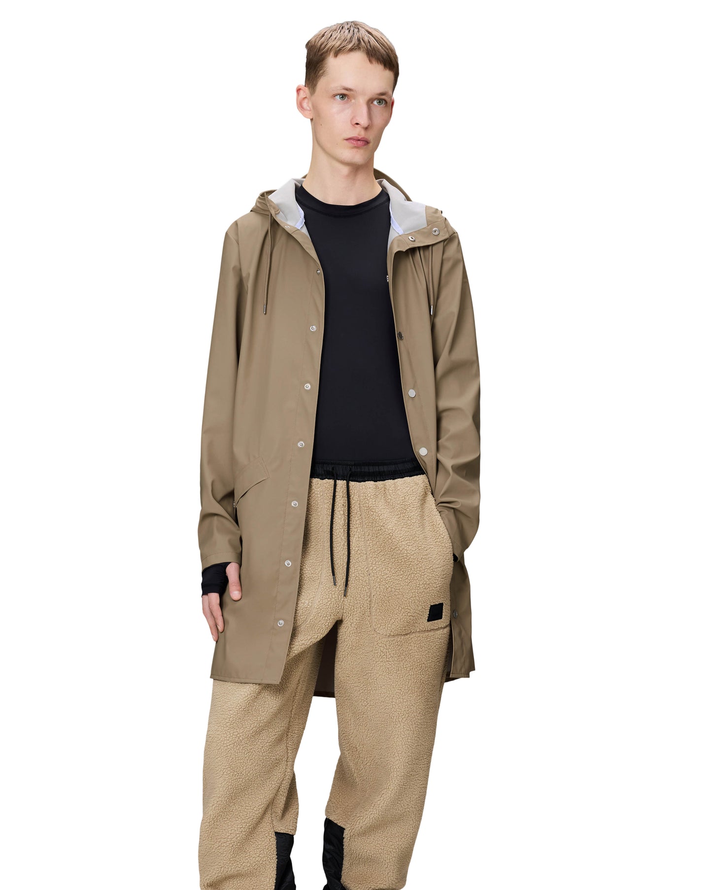 Rains Long Unisex Jacket - 133 Beige