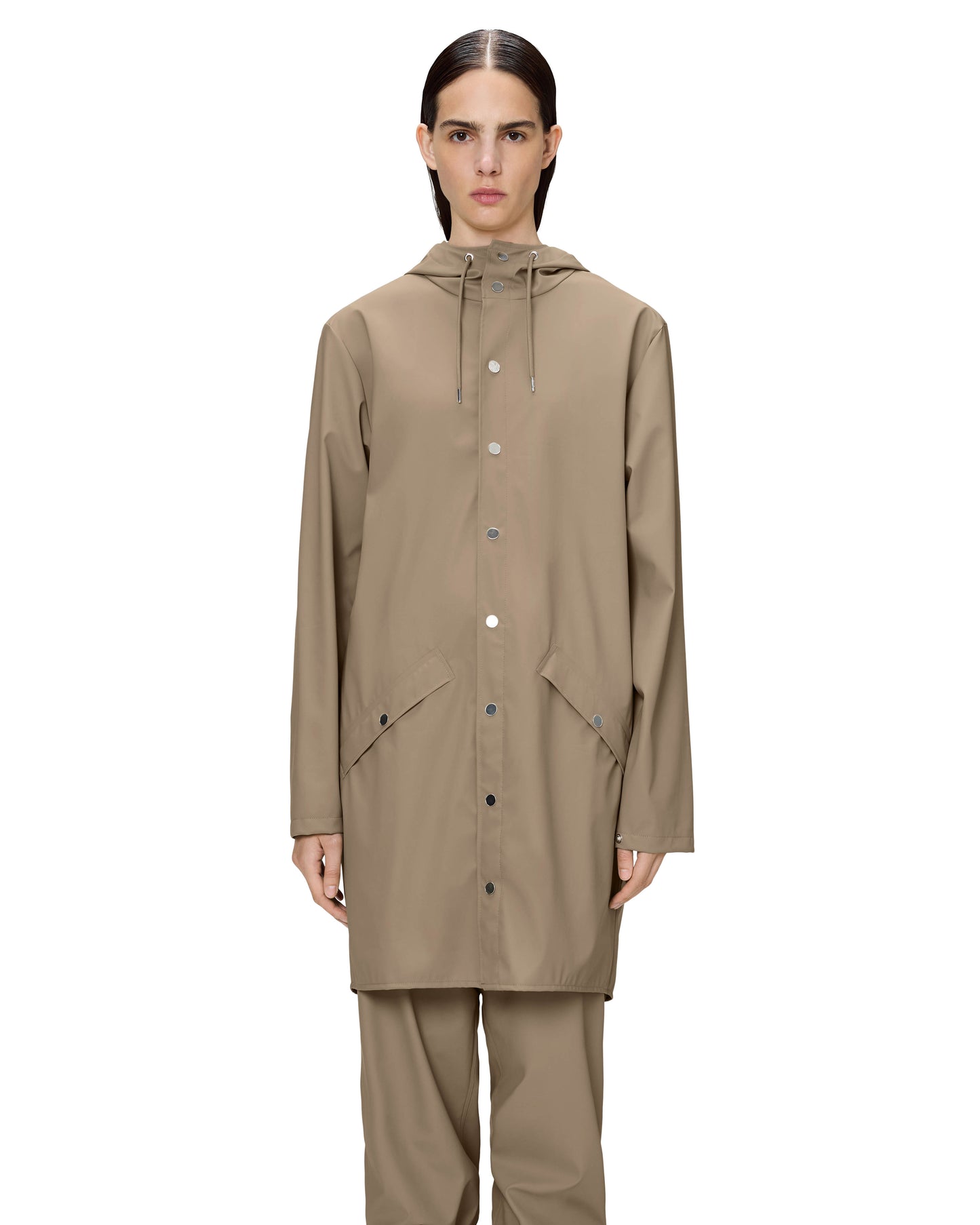 Rains Long Unisex Jacket - 133 Beige