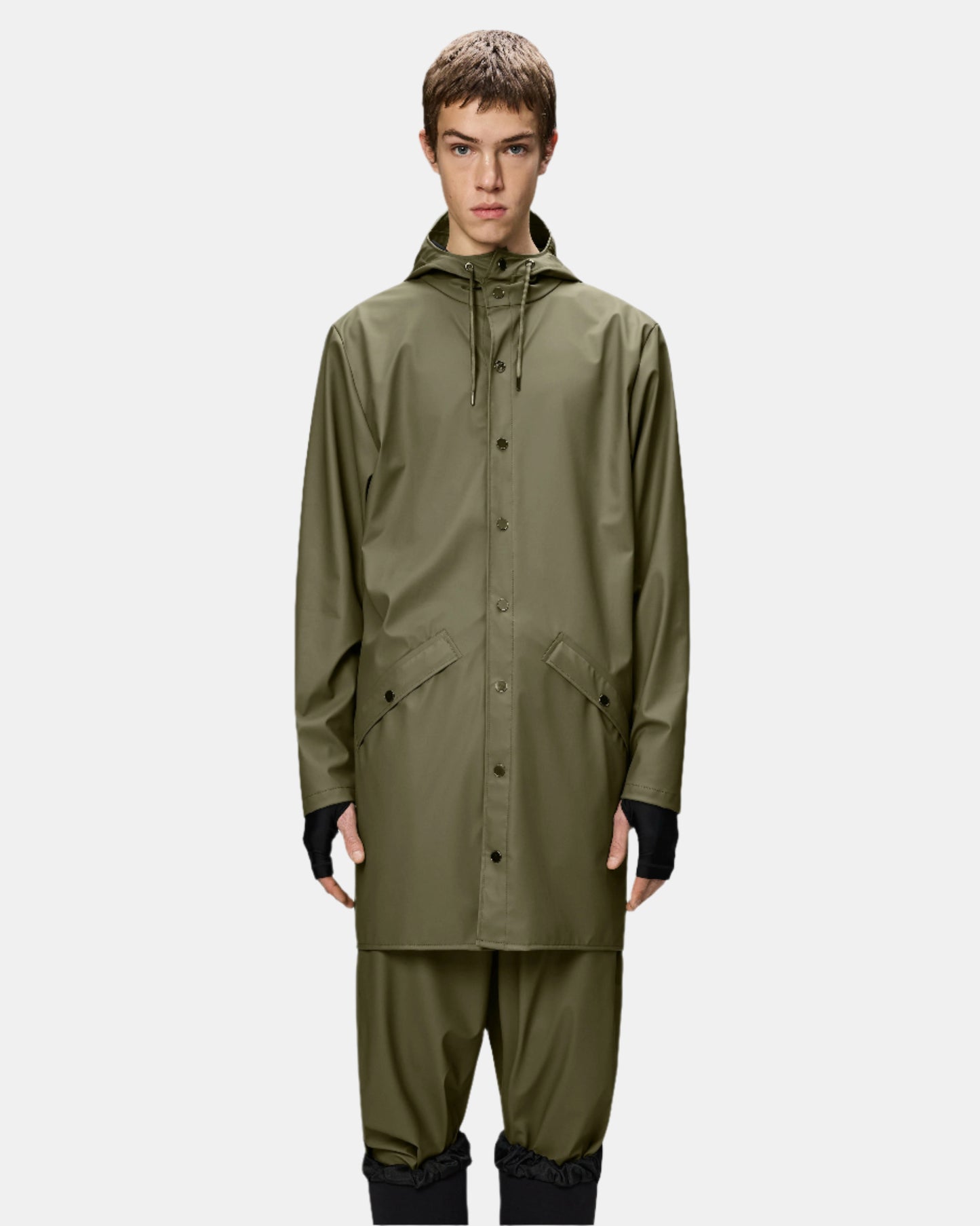 Rains Long Unisex Jacket - 134 Marsh