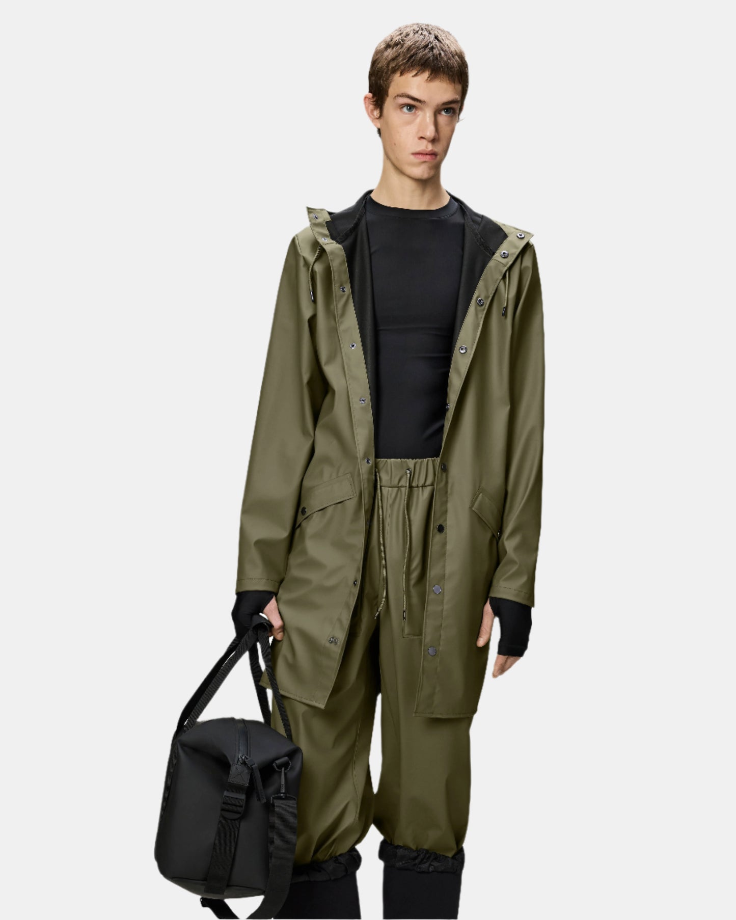 Rains Long Unisex Jacket - 134 Marsh