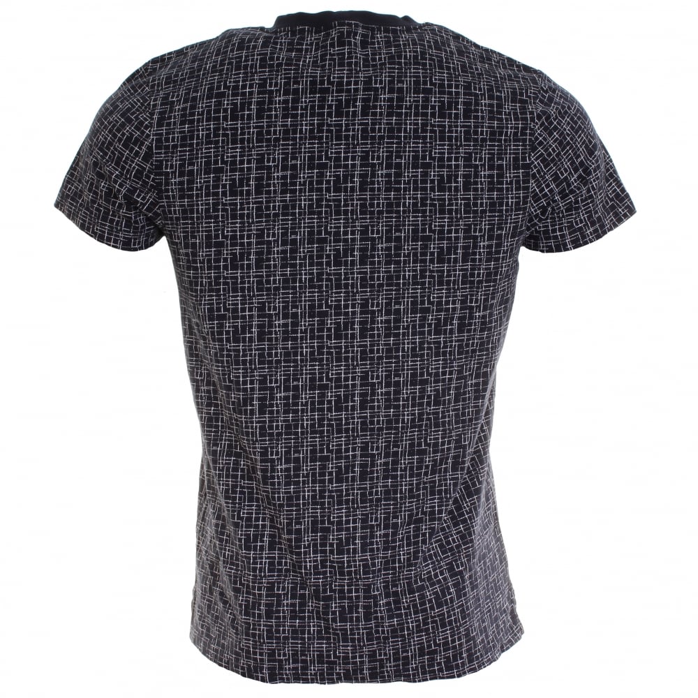 Samsoe & Samsoe Balfrin O-N SS Mens Top - Blue Cross Aop