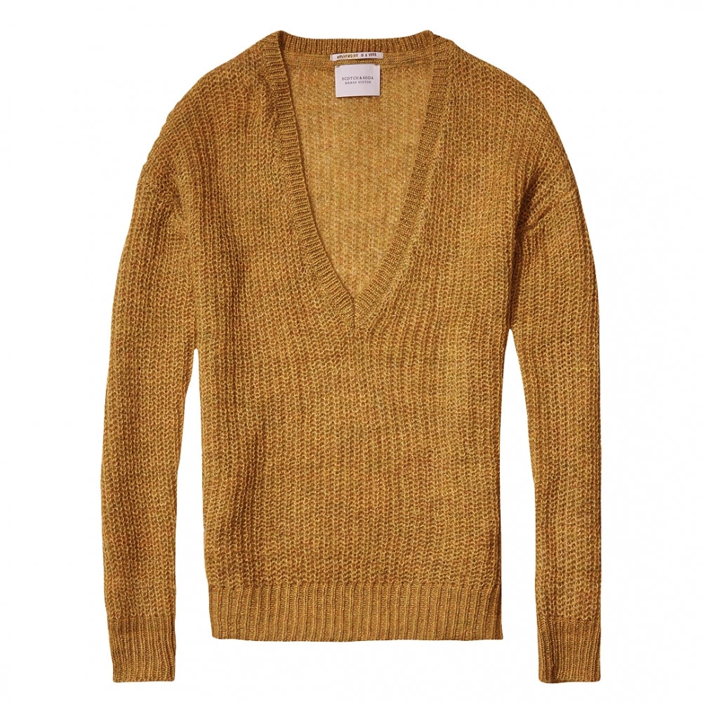 Maison Scotch Deep V-Neck Soft Womens Knit Jumper