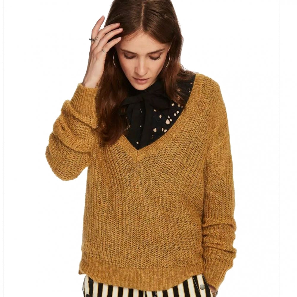 Maison Scotch Deep V-Neck Soft Womens Knit Jumper