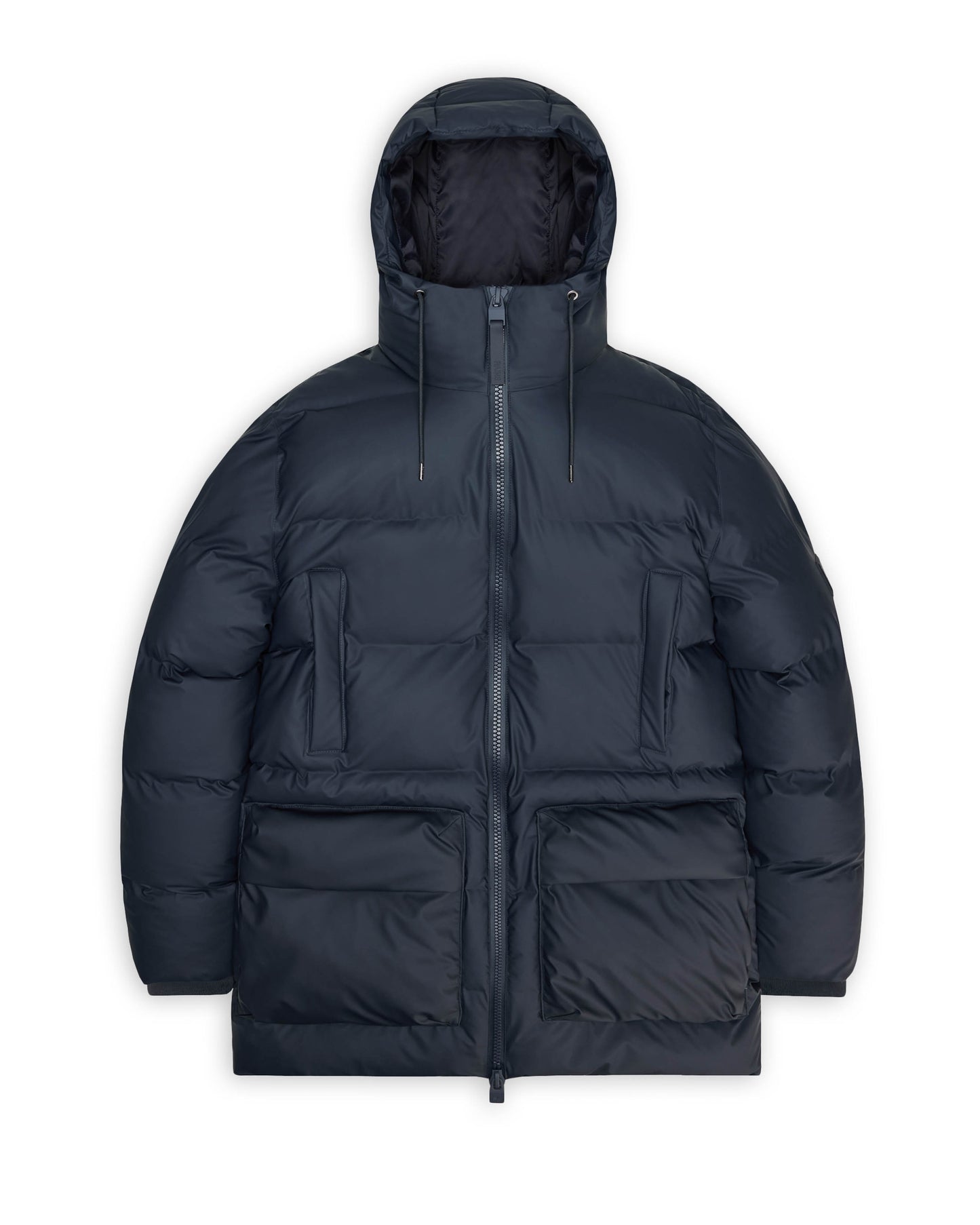 Rains Alta Long Puffer Cargo Jacket - 47 Navy