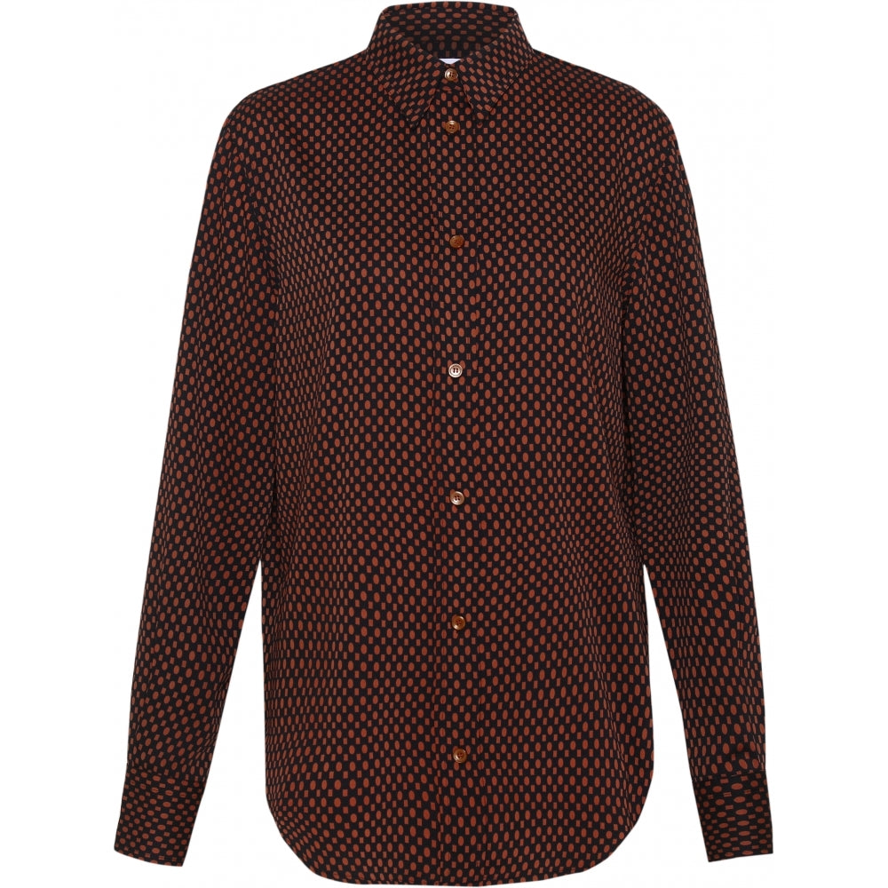 Calvin Klein Print Geometric Relaxed Long Sleeve Womens Shirt