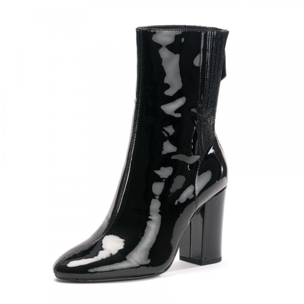 Ash Jasmin Heeled Boots Black Patent Leather