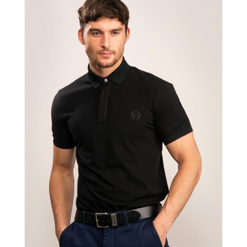 Armani Exchange Mens Short Sleeve Micro Logo Polo Shirt