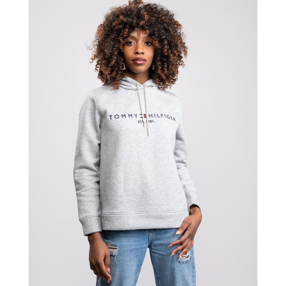 Tommy Hilfiger Heritage Logo Womens Hoodie - Light Grey Htr