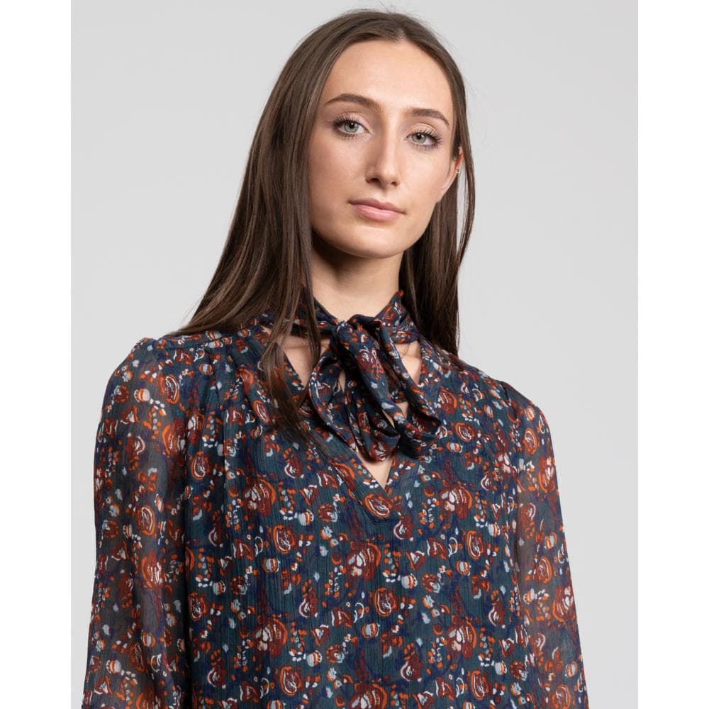 Great Plains Highland Floral Tassle Womens Blouse