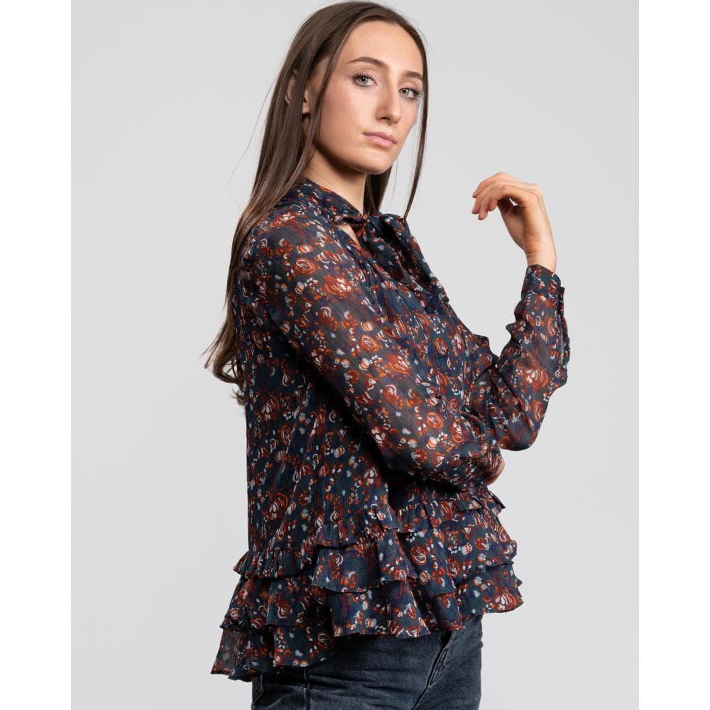 Great Plains Highland Floral Tassle Womens Blouse