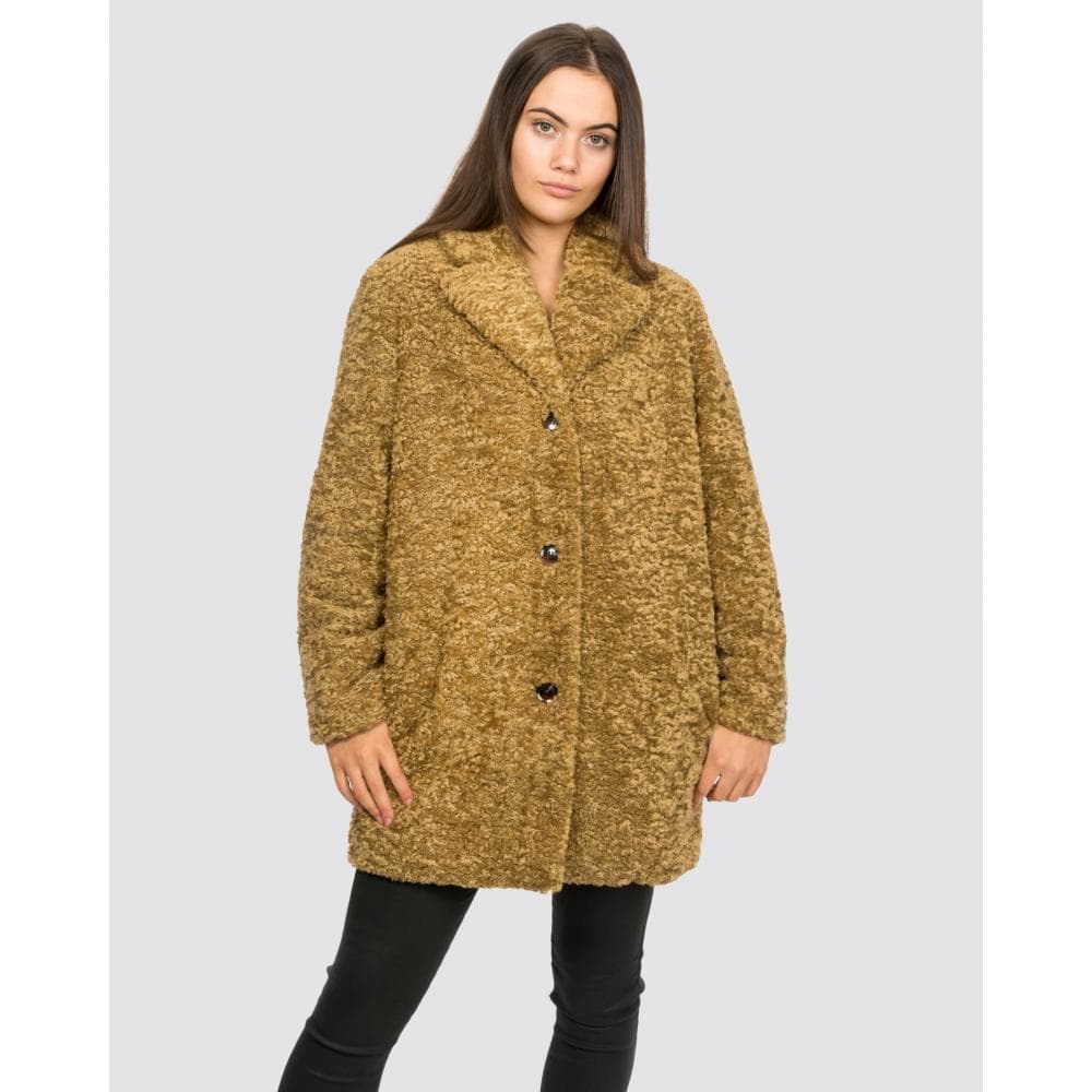 Samsoe & Samsoe Natja Womens Faux Fur Teddy Bear Coat