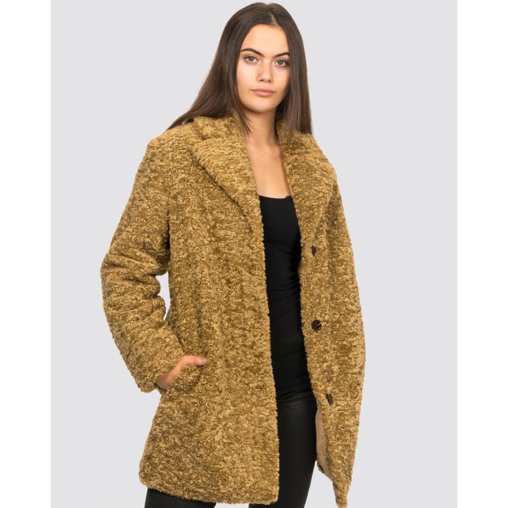Samsoe & Samsoe Natja Womens Faux Fur Teddy Bear Coat