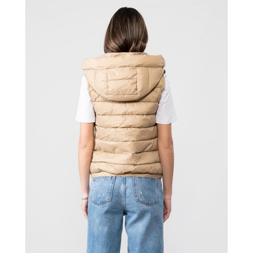Tommy Hilfiger Lightweight Padded Womens Hooded Vest - Beige