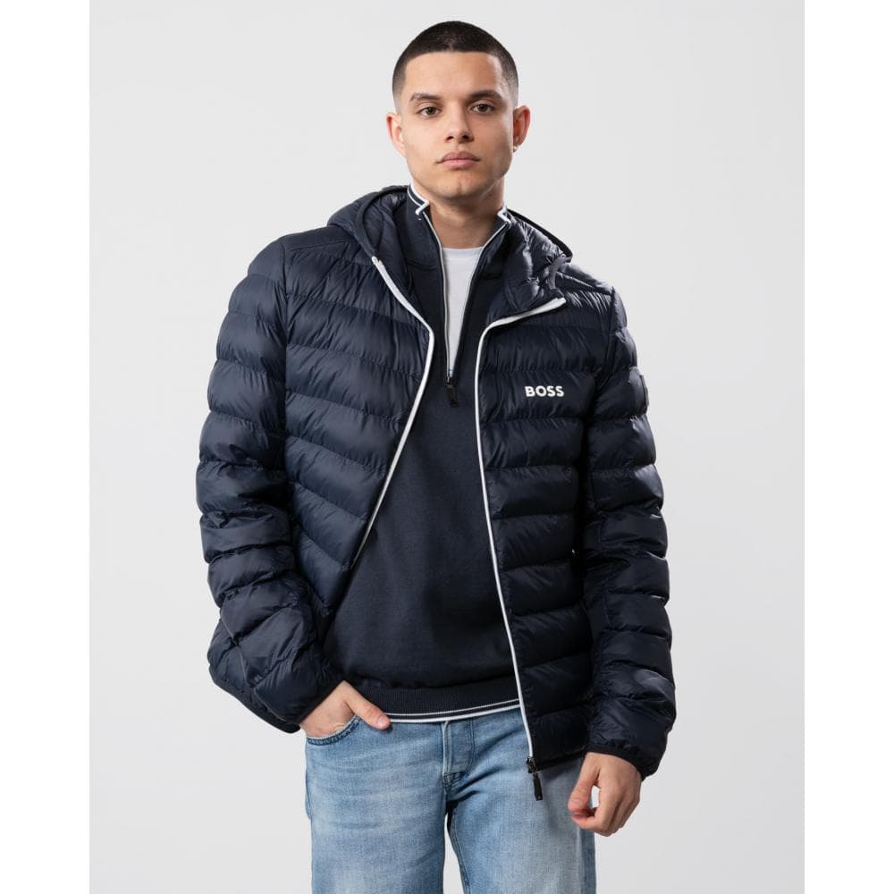 BOSS Green J Thor Mens Water-Repellent Puffer Jacket With Branded Trims