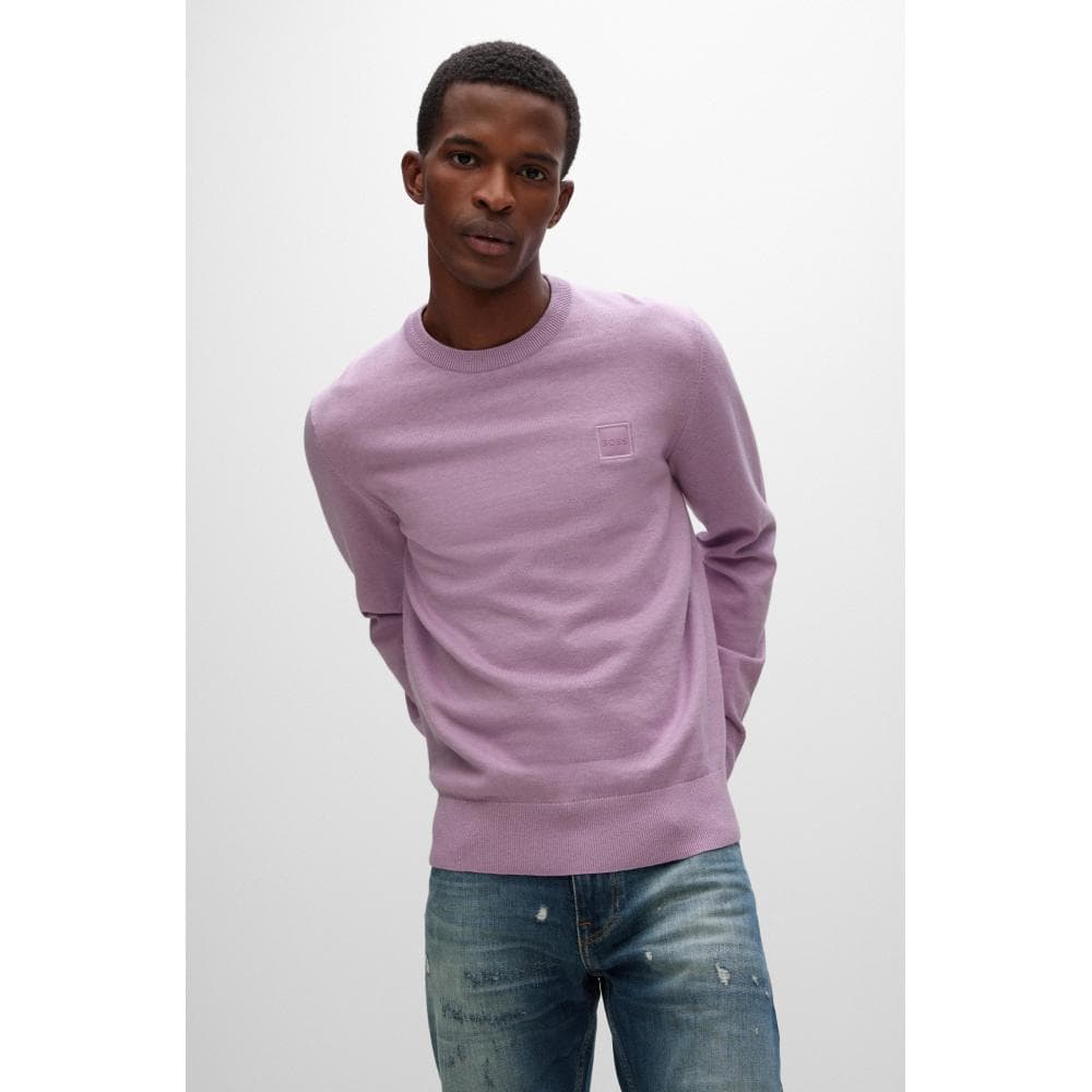 BOSS Orange Kanovano Mens Cotton-Cashmere Crew Neck Sweater