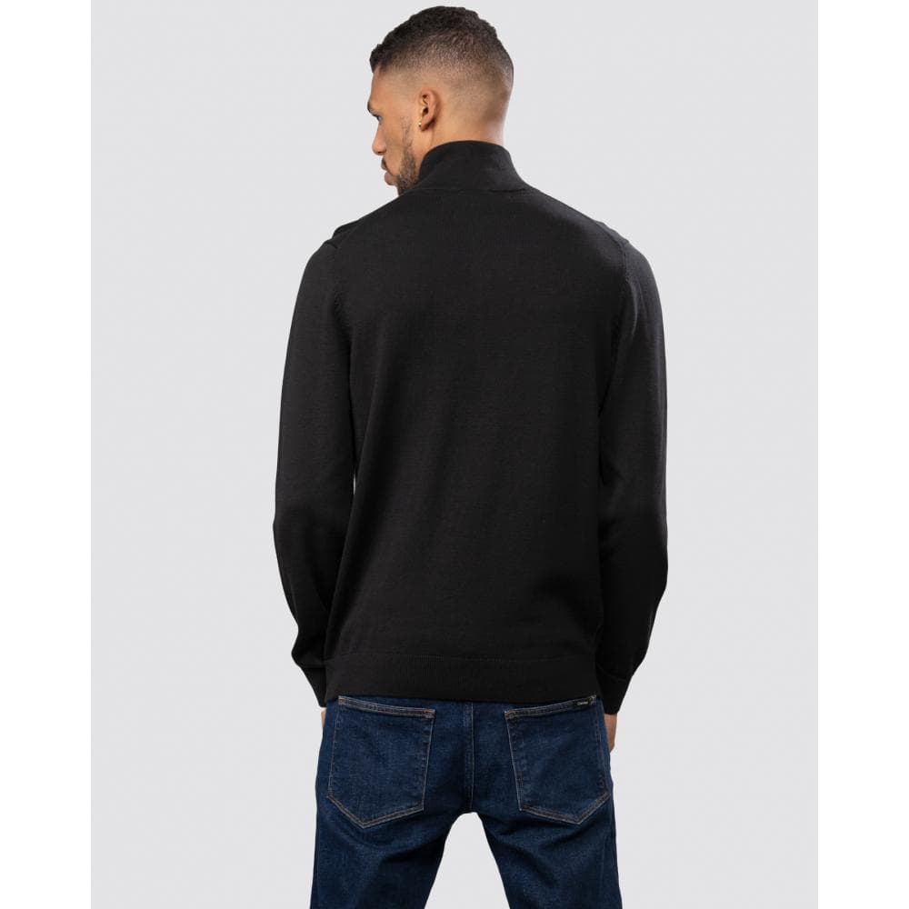 HUGO San Quintus-C Mens 1/4 Zip Pullover - Black 001