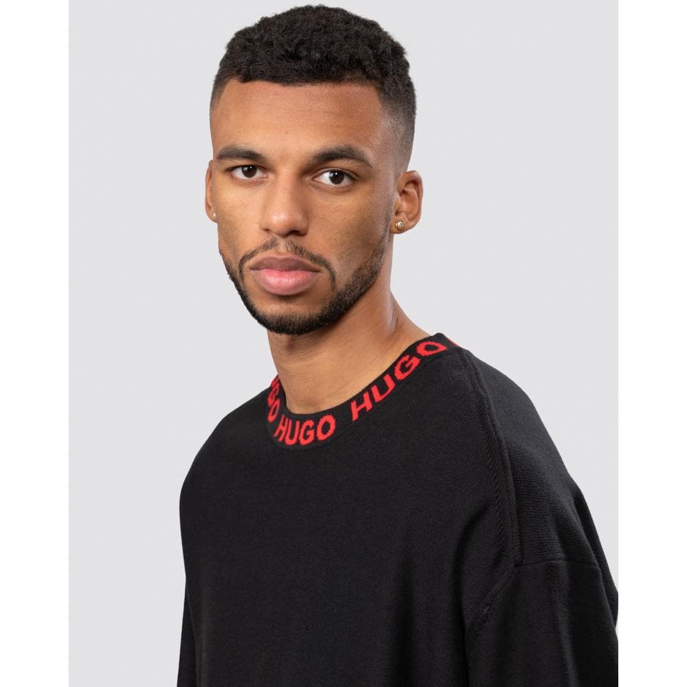 HUGO HUGO Smarlo Logo Collar Mens Sweater