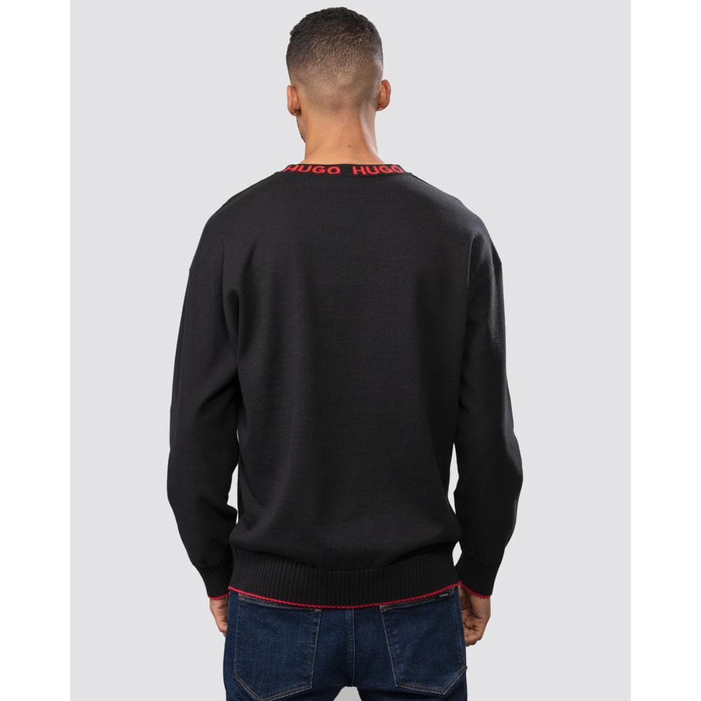 HUGO HUGO Smarlo Logo Collar Mens Sweater