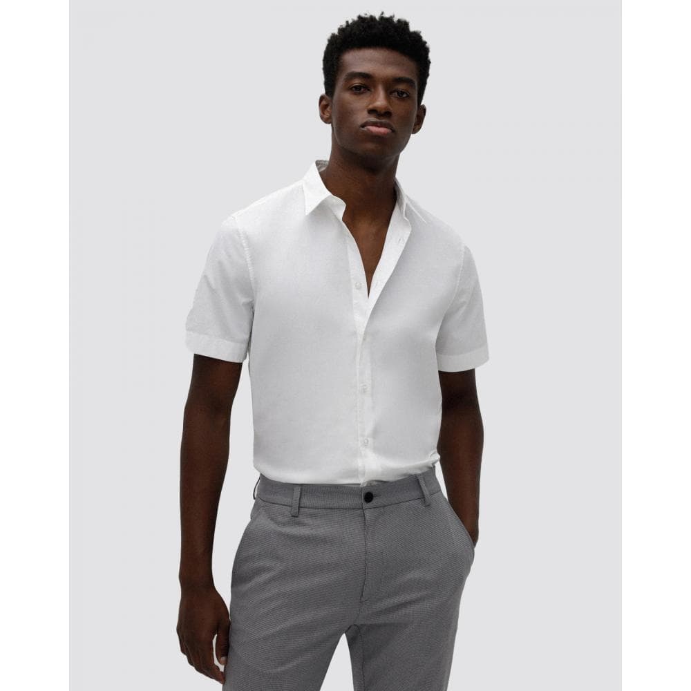 HUGO Ebor Relaxed Fit Mens Stretch Cotton Shirt