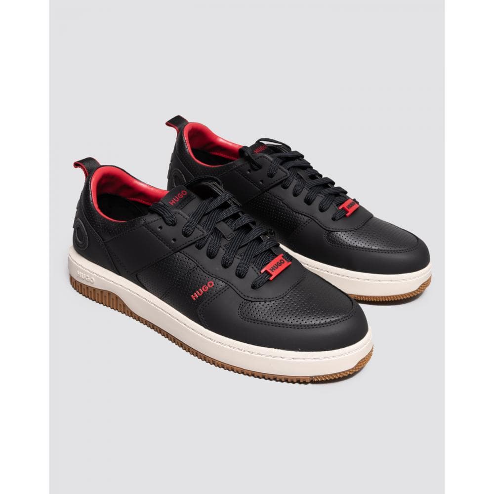 HUGO Kilian_Tenn Mens Mixed-material trainers with bonded leather and perforations