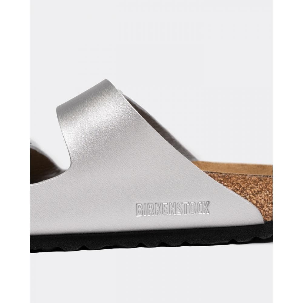 Birkenstock Arizona Birko-Flor Metallic Womens Sandals - Silver