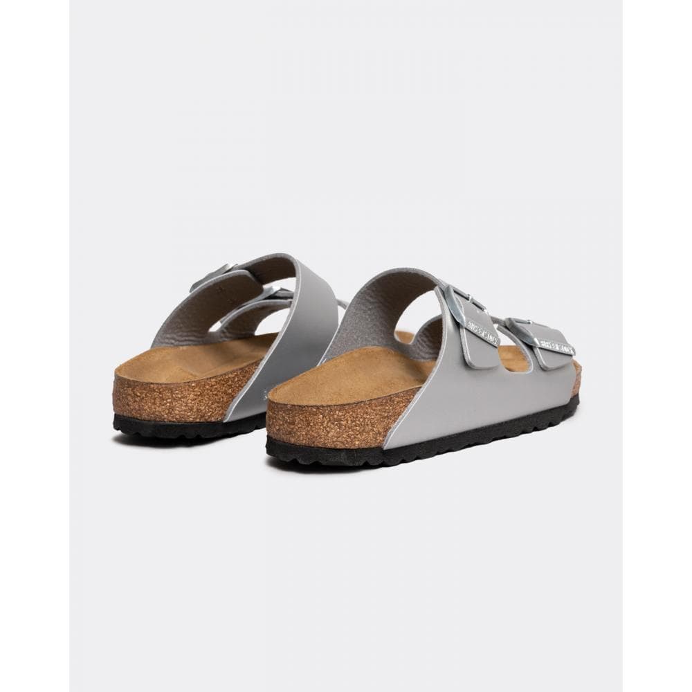 Birkenstock Arizona Birko-Flor Metallic Womens Sandals - Silver