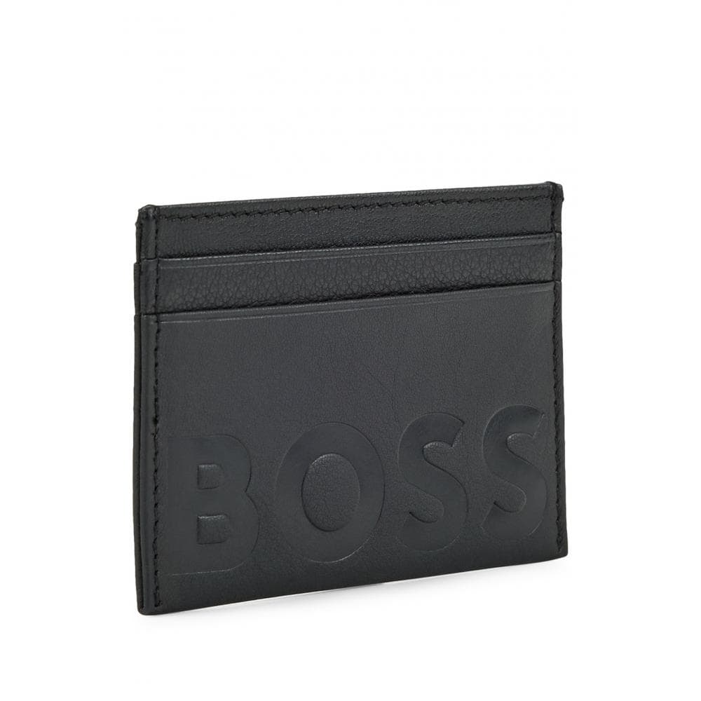 BOSS Orange Big BB Mens Grained Leather Card Holder With Embossed Logo