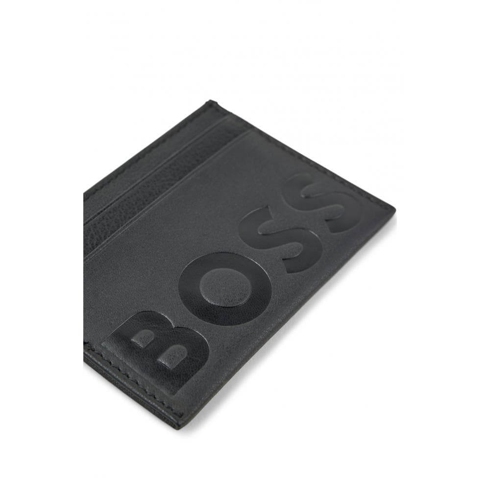 BOSS Orange Big BB Mens Grained Leather Card Holder With Embossed Logo