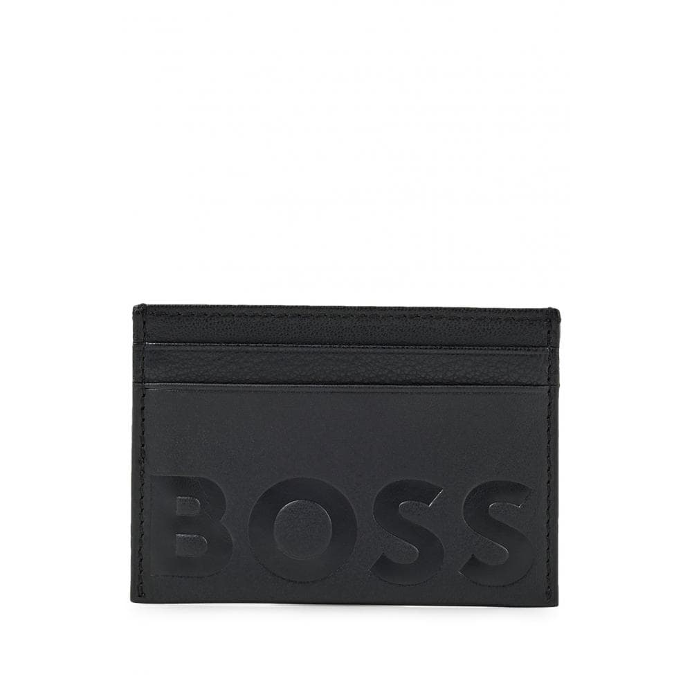 BOSS Orange Big BB Mens Grained Leather Card Holder With Embossed Logo