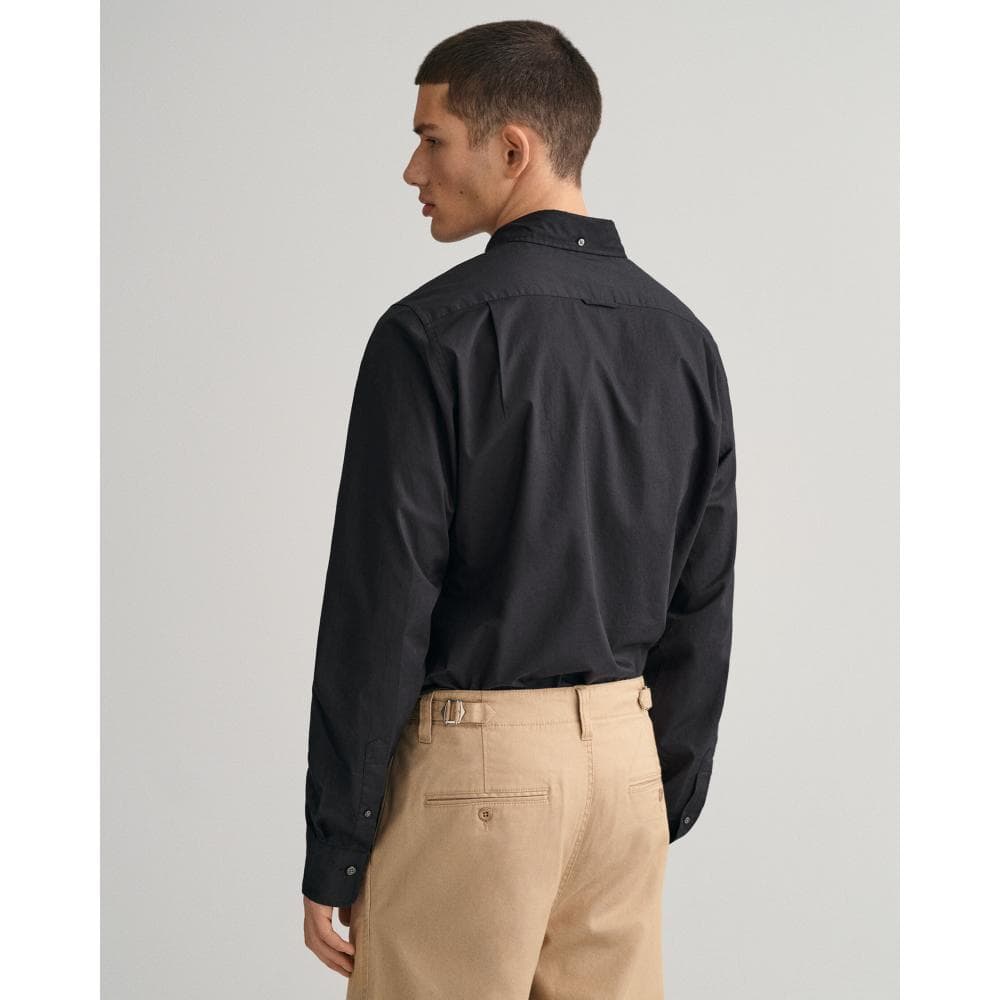 GANT Mens Slim Fit Long Sleeve Poplin Shirt - 5 Black