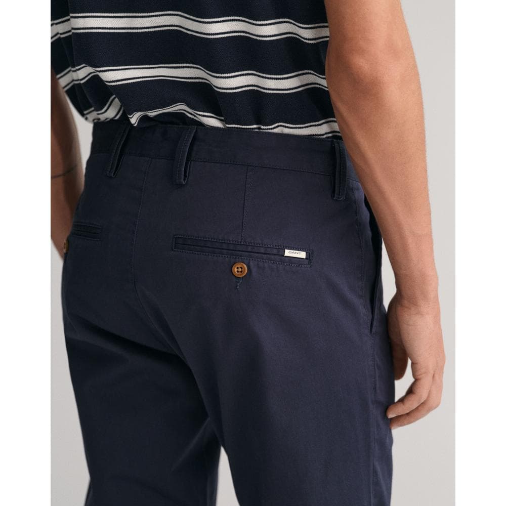 GANT Mens Slim Fit Twill Chinos - 410 Marine