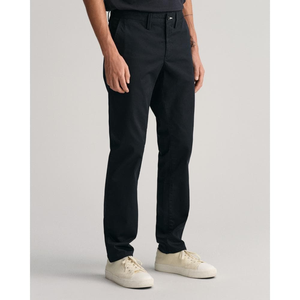 GANT Mens Slim Fit Twill Chinos - 5 Black