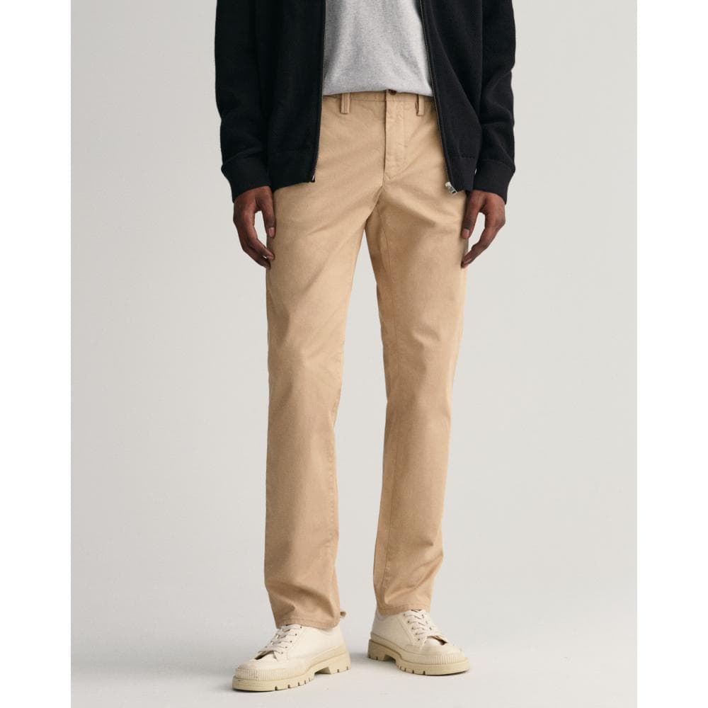 GANT Mens Slim Fit Twill Chinos - 248 Dark Khaki