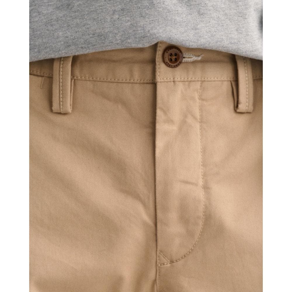 GANT Mens Slim Fit Twill Chinos - 248 Dark Khaki