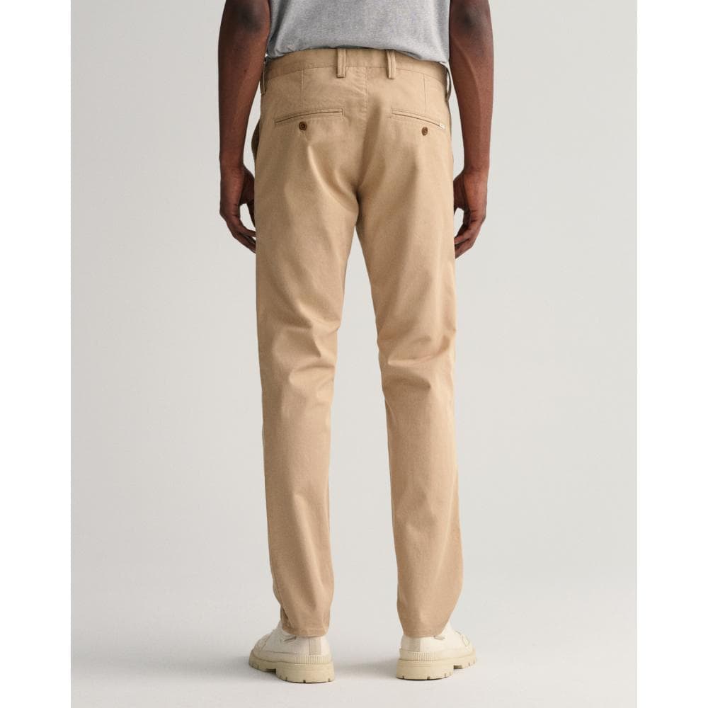 GANT Mens Slim Fit Twill Chinos - 248 Dark Khaki
