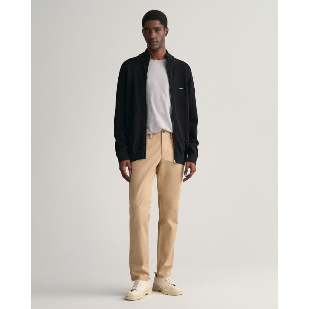 GANT Mens Slim Fit Twill Chinos - 248 Dark Khaki