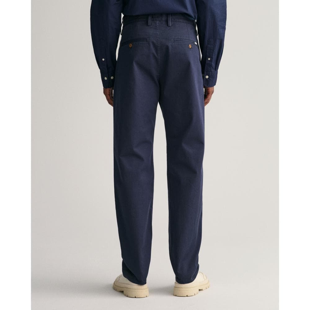GANT Mens Regular Fit Twill Chinos - 410 Marine