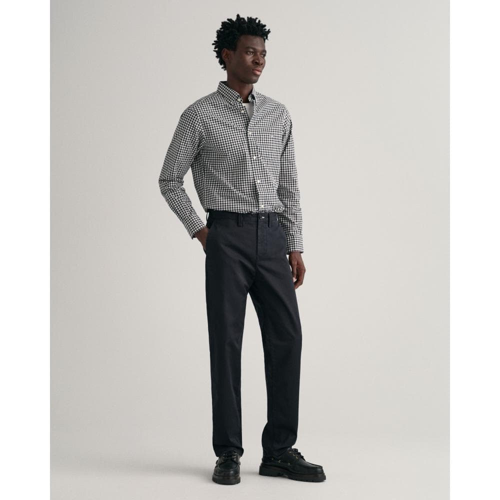 GANT Mens Regular Fit Twill Chinos - 5 Black