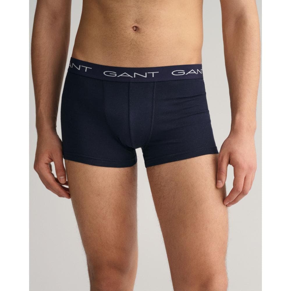 GANT 3-Pack Mens Cotton Jersey Trunks - 410 Marine