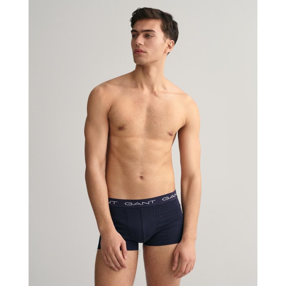 GANT 3-Pack Mens Cotton Jersey Trunks - 410 Marine