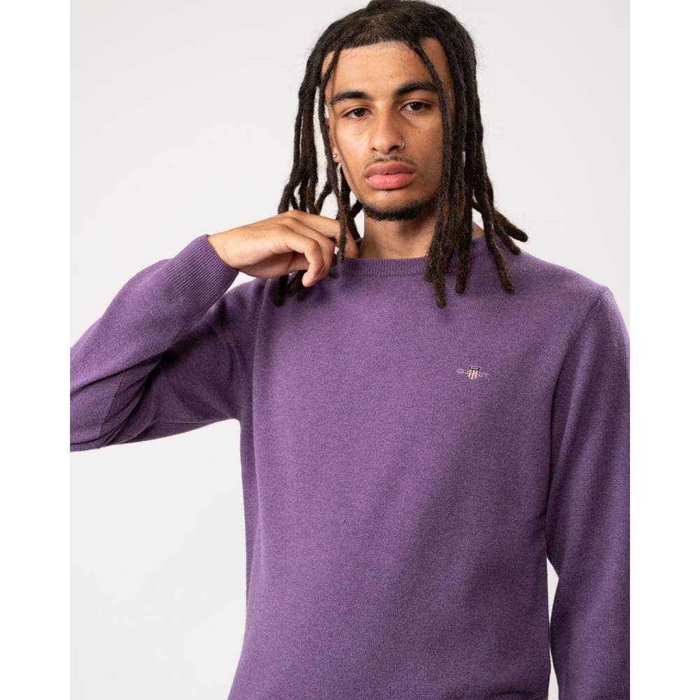 GANT Mens Superfine Lambswool Crew Neck Jumper - 538 Lilac