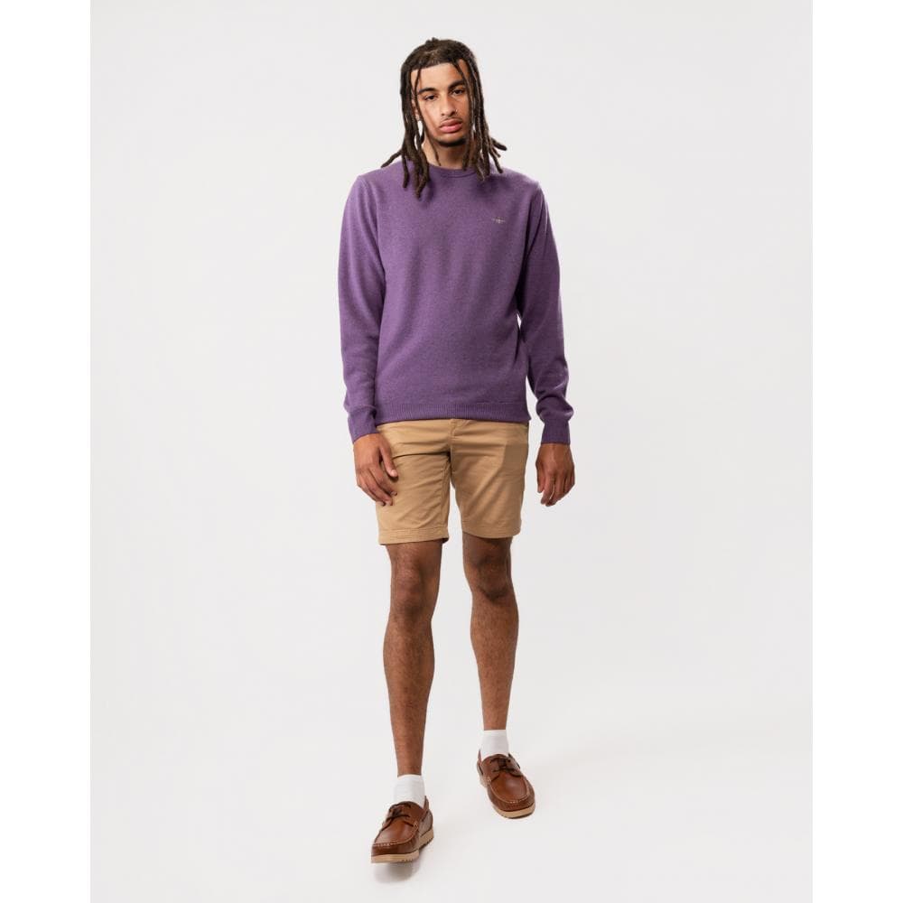 GANT Mens Superfine Lambswool Crew Neck Jumper - 538 Lilac