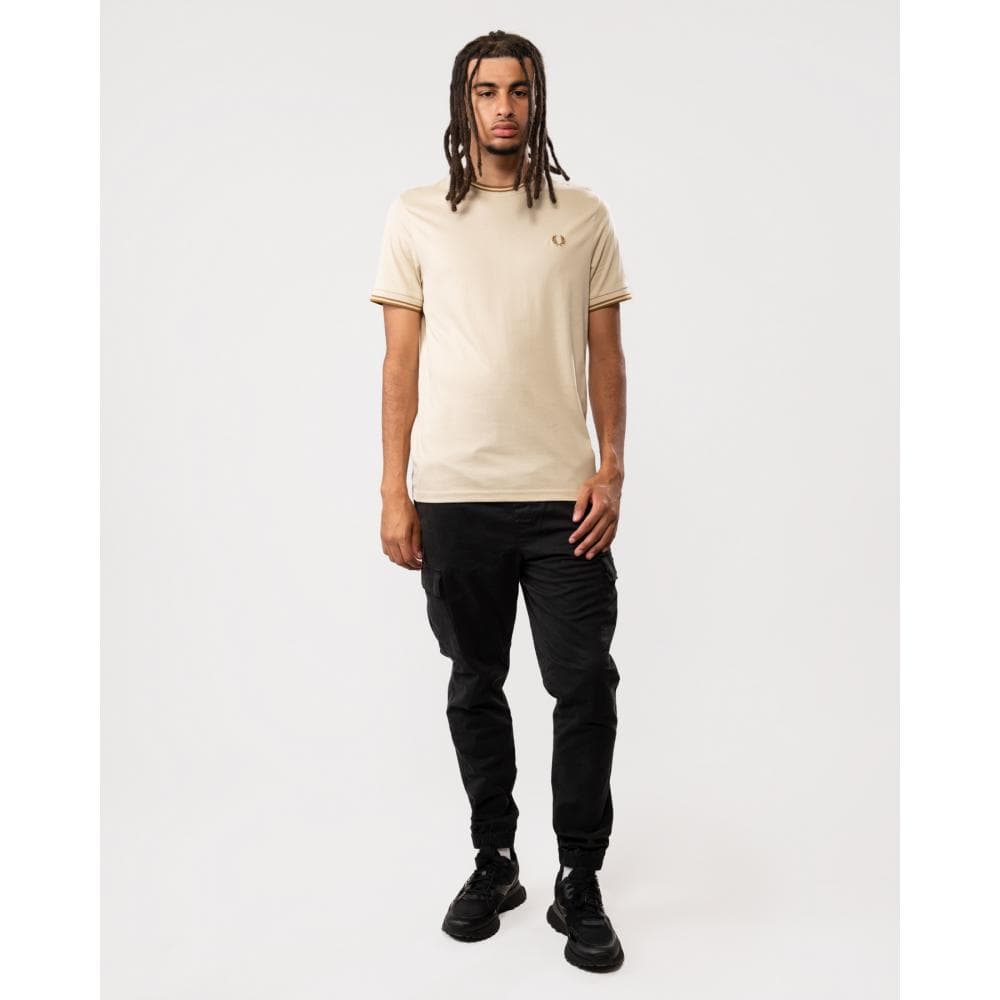 Fred Perry Mens Twin Tipped T-Shirt - Oatmeal 691